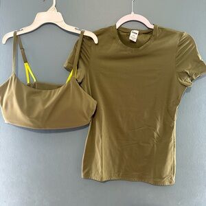 Victoria's Secret Olive Crop Top and Bra Set